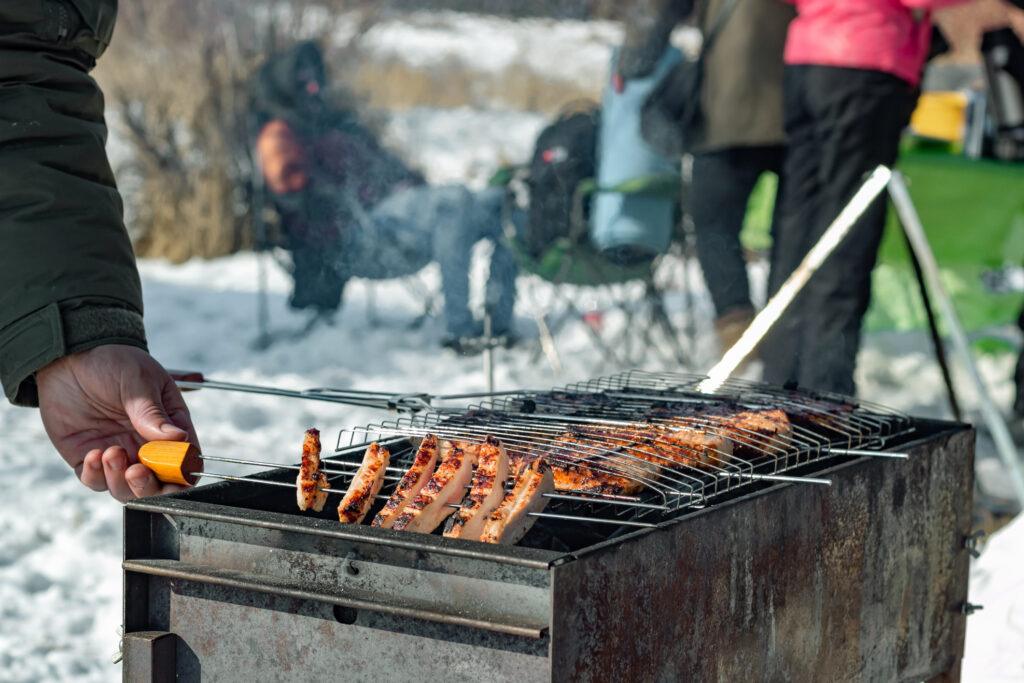 grilling outside