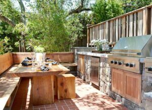 build a charming mixed materials kitchen space