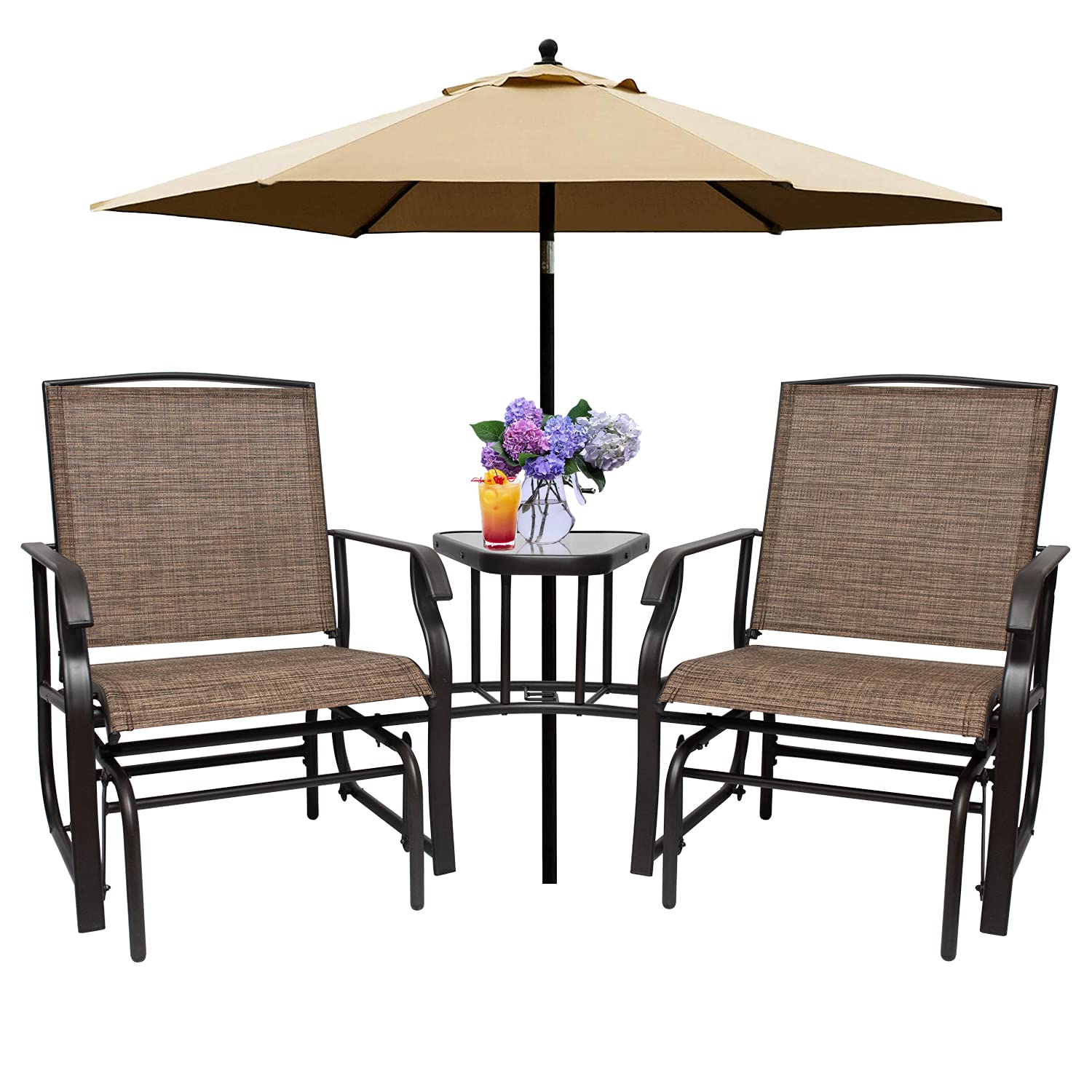 Y&T Outdoor Glider Chair with Center Table